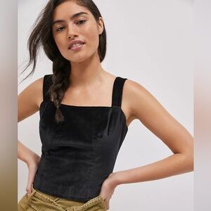 Maeve by Anthropologie Emmanuelle Cropped Velvet Tank